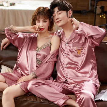 Марка двойка на леда коприна дамски пижами високо качество на мода домашно облекло пижама комплект луксозни жени жилетка от две части, костюм пижами и комплекти