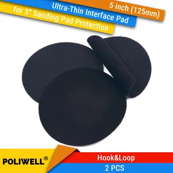 2 елемента 5-инчов(125 мм) ультратонкая интерфейс подплата за защита на повърхности, за шлайфане накладки и крючкообразных шлифовъчни дискове тънка Флокированная гъба