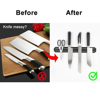 13 инча Магнитен държач за нож Монтиране на стена ABS метална отварачка за пластмасови ножове багажник ивица на притежателя Начало кухненски ножове и аксесоари