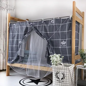 Студентско общежитие оцветяване легло завеса mosquito net легло завеса интегриран горния магазин долната женска спалня с двойно предназначение завеси
