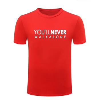 Tshirt Men T Shirt Streetwear Plus Size Shirt T-shirt oversize You Will Never Walk Alone T-shirt Liverpool Fans Top Tee XS-3XL