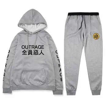 Мъжки комплекти hoody+панталони OUT RAGE спортен костюм Harajuku на едро на спортни костюми, ежедневни блузи, спортно облекло Мъжко облекло fation print