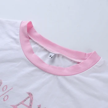 ArtSu мозайка писмо на печатни къс ръкав Kawaii тениска Femme сладко розово топ тениска жените сексуални смешни тениски ASTS20766