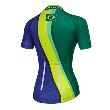 Weimostar Brazil Team Cycling Women Jersey Top Summer Downhill Bike Jersey Quick Dry МТБ Bicycle Jersey Racing Cycling Clothing