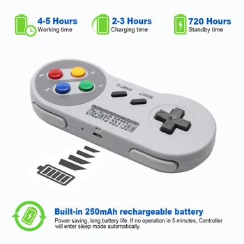 Безжични gamepads 2.4 Ghz джойстик джойстик контролер за управление за ключа SNES Super Nintendo Classic MINI Remote Console