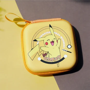 Pokemon Cartoon Аниме Character Pikachu Сладко Creative Headset Data Кабел Storage Box Anti-fall преносим рожден ден, подарък за Коледа