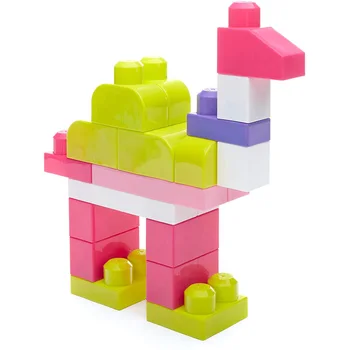 MEGA Bloks 80pcs First Строителите BIG Building Bag Pink Package Kids Intelligence Development Toy Construction Играчки Mattel Game DCH62
