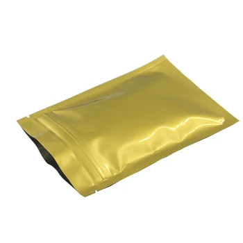 Топлината Sealable плоска чанта горната част е с цип чанта пакет от алуминиево фолио Миниый заключване Закопчалка-цип злато поставя в торби вземане 100pcs
