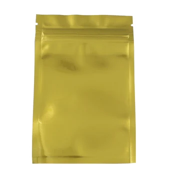 Топлината Sealable плоска чанта горната част е с цип чанта пакет от алуминиево фолио Миниый заключване Закопчалка-цип злато поставя в торби вземане 100pcs