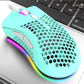 7 бутона геймърски мишки Q8 LED Desktop Computer RGB 7200dpi выдолбленная жичен мишката за битови компютърни аксесоари