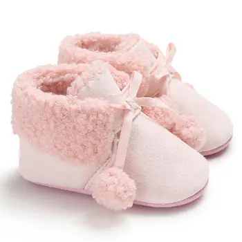 0-18 м бебе момиче първите проходилки обувки от мека кожа подметка Обувки новороденото дете топли зимни ботуши