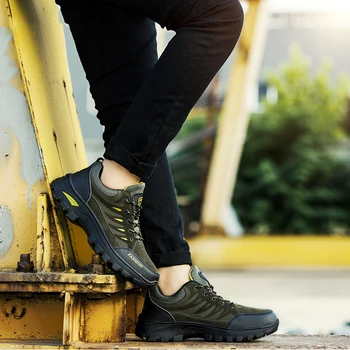 Марка мъжки обувки високо качество водоустойчив кожени маратонки открит мъжки ботуши работна обувки открит нескользящая мъжки обувки Casuala