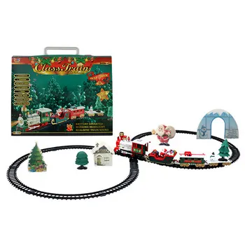 Коледа електрически железопътен вагон детска играчка електрическа играчка влак на жп комплект състезанието автомобилното движение изграждане на играчки за коледни подаръци