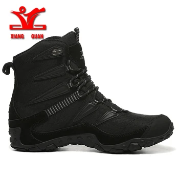 XIANG GUAN winter hiking shoes men anti slip plush подплата snow boots men waterproof warm outdoor sport shoes for men or women