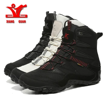 XIANG GUAN winter hiking shoes men anti slip plush подплата snow boots men waterproof warm outdoor sport shoes for men or women