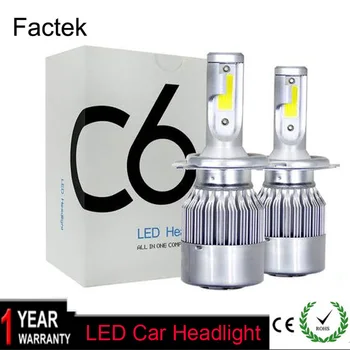 Factek Auto Car H8 H3 H11 H4, H7, H1 led светлини 6000K Cool white 72W 8000LM COB лампи диоди автомобилни части лампа