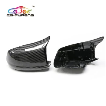 Add On/Replacement Style Gloss Black Carbon Fiber Body Side Rear View Mirror Cover For-BMW 5 Series F10 2010 2011 2012 2013
