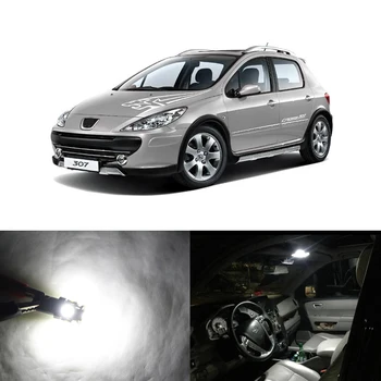 8шт Бял CANbus Led Light Auto Interior Package светлини комплект за Peugeot 307 2003-2012 Direct Common Car-Стайлинг