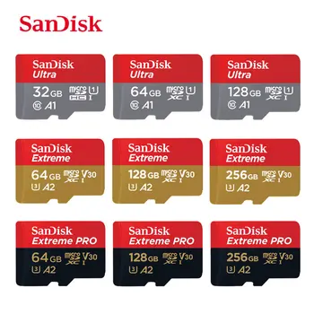 SanDisk Micro SD Card 16GB 32GB MicroSDHC карта памет 64GB 128GB 256GB MicroSDXC EXTREME PRO V30 U3 4K UHD TF карта