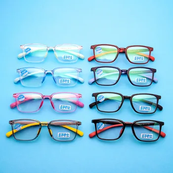 Anti Blue TR90 Plastic Titanium Kids Frame Eyeglasses детски Силиконови очила рамки гумена котката е любимец на безопасно Небьющееся близорукое