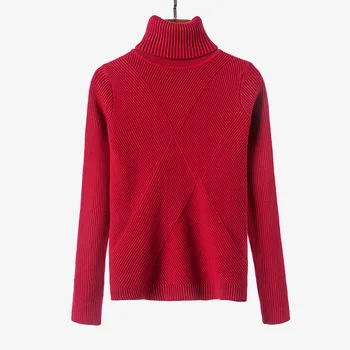 Корейската есен дебела поло меки пуловери пуловери, дамски зима 2020 сгущает вязаный дръпна на извънгабаритни пуловер женски жилетка