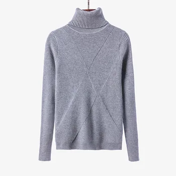 Корейската есен дебела поло меки пуловери пуловери, дамски зима 2020 сгущает вязаный дръпна на извънгабаритни пуловер женски жилетка