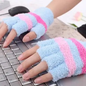 MUQGEW USB отопление зимата ръка топли ръкавици с топъл без пръсти са по-топли ръкавици топли вълнени ръкавици без пръсти женски нов премиум дишаща