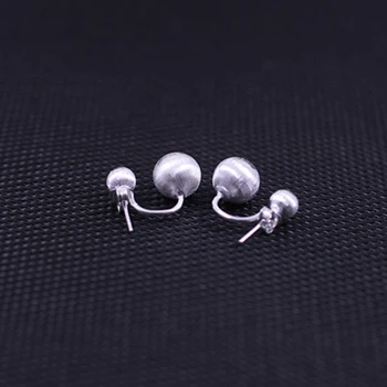 днешно стерлинговое сребро 925 проба комплект бижута направи си САМ двойна кръгла топка капка обеци за жени просто пръстен ръчно изработени изящни бижута SE01