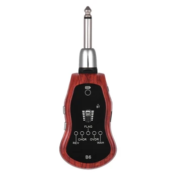 B6 Guitar Headphone Amp Mini Plug китара, усилвател, Bluetooth, Акумулаторна батерия за електрически джобна китара пътуване(цвят махагон)