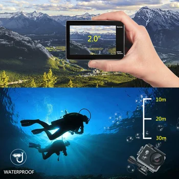 EKEN H9R H9 Action Camera 4K Ultra HD 30fps WiFi 2.0-инчов 170D подводен водоустойчив каска, камера за запис на видео Sport Cam