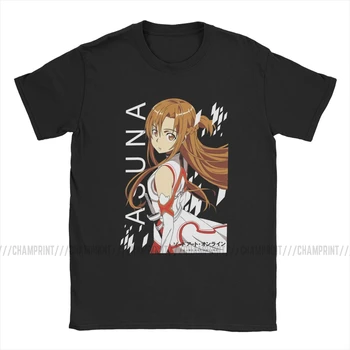 Asuna Yuuki SAO Sword Art Online тениски мъжки Kirito Аниме Манга Игра Страхотно Pure Cotton Tees тениски с къс ръкав блузи летни