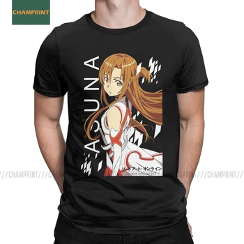 Asuna Yuuki SAO Sword Art Online тениски мъжки Kirito Аниме Манга Игра Страхотно Pure Cotton Tees тениски с къс ръкав блузи летни