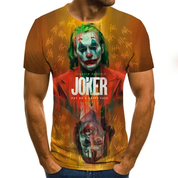 2019 new men t shirt Скица the clown 3D Printed T Shirt Men Joker Face Casual О-образно деколте мъжка тениска клоун с къси ръкави шега върховете