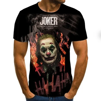 2019 new men t shirt Скица the clown 3D Printed T Shirt Men Joker Face Casual О-образно деколте мъжка тениска клоун с къси ръкави шега върховете