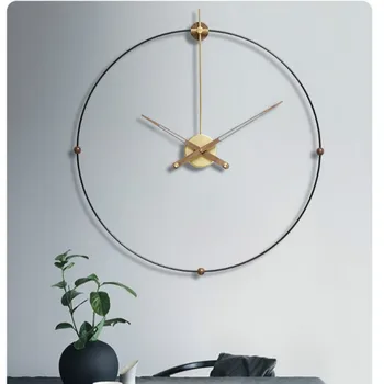 Испания Големи стенни часовници модерен дизайн, 3d луксозни метални златни художествени часовници Nordic Office Living Room Wall Decoration reloj de pare