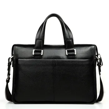 Мода мъжка чанта естествена кожа чанти за рамо бизнес мъжки портфейл, чанта за лаптоп