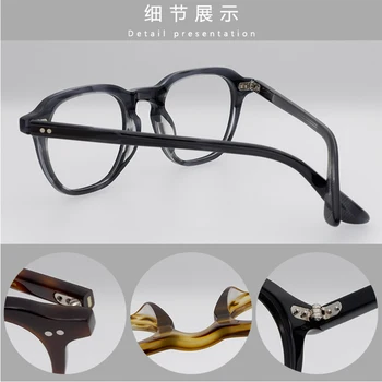 Марката Дизайн Ацетатные Очила Дограма За Мъже Квадратни Предписани Очила Дамски Мъжки Зубър Късогледство Оптични Прозрачни Очила Очила