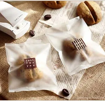 100шт 8.5x11cm прост стил отопление запечатване бисквити опаковка торбичка за фурна подарък бисквити, бонбони кифла опаковка