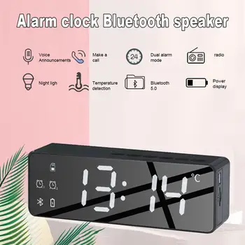 B119 Smart Wireless Bluetooth високоговорител нощни аларма стерео субуфер с температурен монитор Димиране дисплей