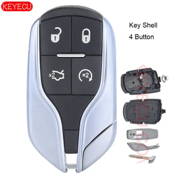 Подмяна на KEYECU Smart Remote Key Shell Case 4 Button Button Light за Maserati Ghibli Quattroporte - FCC: M3N-7393490
