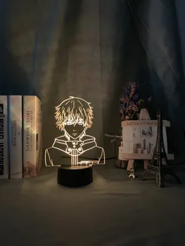 Светлината на настолна USB лампа аниме сега лека нощ деца лампа Токио Гюл Кен Канеки лицето LED атмосфера за децата нощни декор