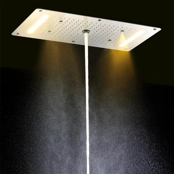 Баня таван LED душ комплект 380x700 мм валежи водопад накрайник за душ 6ways Термостатичен смесител за душ с джакузи.хотелът на тялото
