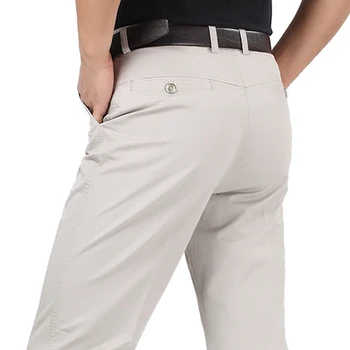 Мъжки свободни бизнес ежедневни панталони плюс размер 30-44 прави панталони Мъжки памучни висококачествени памучни панталони за почивка лято, пролет