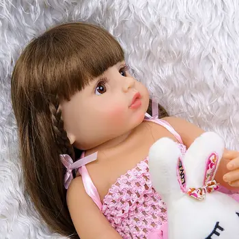 55 см реалистична кукла, пълна с мек винил дете бебета дълга коса Принцеса момиче играчка