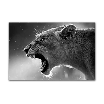 Cougar Wall Picture Art Wild Beast Платно Живопис Black and White Wall Платно Print For Living Room Poster Decoration