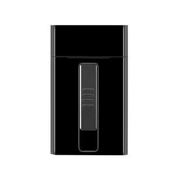 Метален портсигар кутия с USB запалка акумулаторна електрическа запалка за тънък притежателя пури 20 бр. капацитет приспособления за мъже