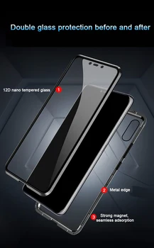 за Realme XT магнитен защитен калъф за OPPO Realme X абсорбиращ метална предна и задна със стъклен капак, за OPPO Realme X-Lite case