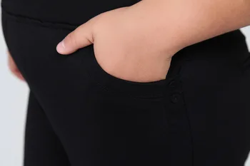 Есен-зима Дамски панталони участък прави панталони женски черен син плюс размер 5XL 4XL голям случайни Femme панталони YH35