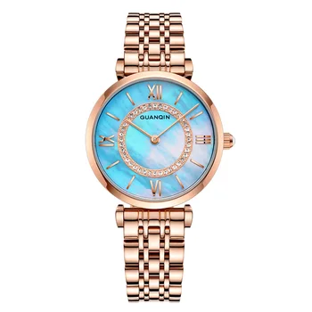 Reloj Mujer GUANQIN Luxury Brand дамски часовници златен пълен Стоманена гривна кварцови часовници дамски модни часовници Relogio Feminino