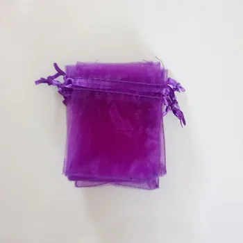 100шт тъмно лилаво подаръчни комплекти бижута, чанти и опаковка от органза чанта дантела чанта сватба/жена пътуване за съхранение на дисплея чанти